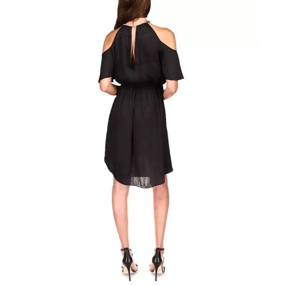 Michael Michael Kors Cold-Shoulder Chain-Neck Dress Black Size L MSRP $140 - Picture 4 of 4